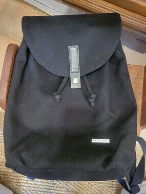 Everland Black Backpack - Canves With Leather Accent, UnisexWater Resist.NWOT
